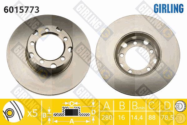 GIRLING Тормозной диск 6015773