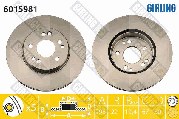 GIRLING Тормозной диск 6015981