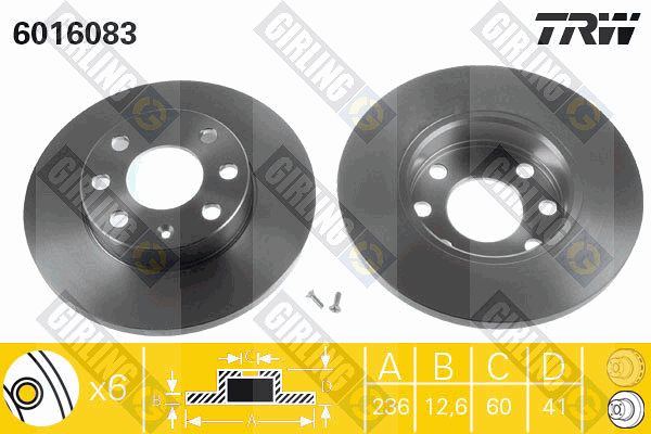 GIRLING Тормозной диск 6016083