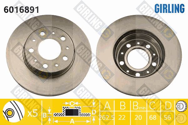 GIRLING Тормозной диск 6016891