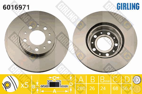 GIRLING Тормозной диск 6016971