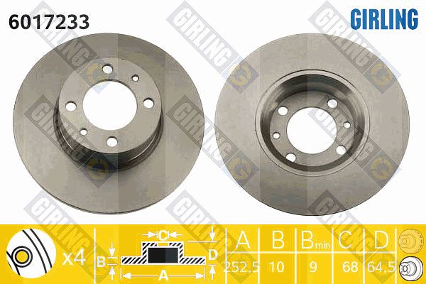 GIRLING Тормозной диск 6017233