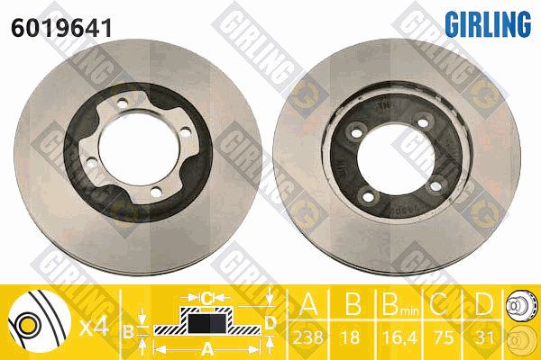 GIRLING Тормозной диск 6019641
