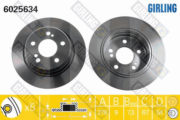 GIRLING Тормозной диск 6025634