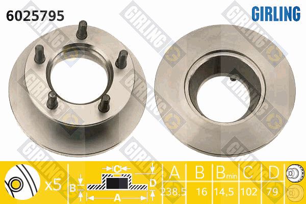 GIRLING Тормозной диск 6025795