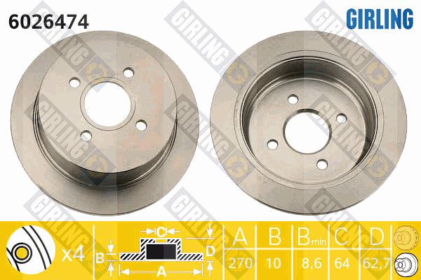 GIRLING Тормозной диск 6026474