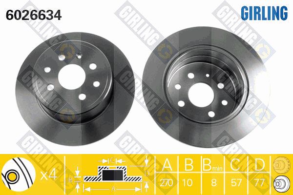 GIRLING Тормозной диск 6026634