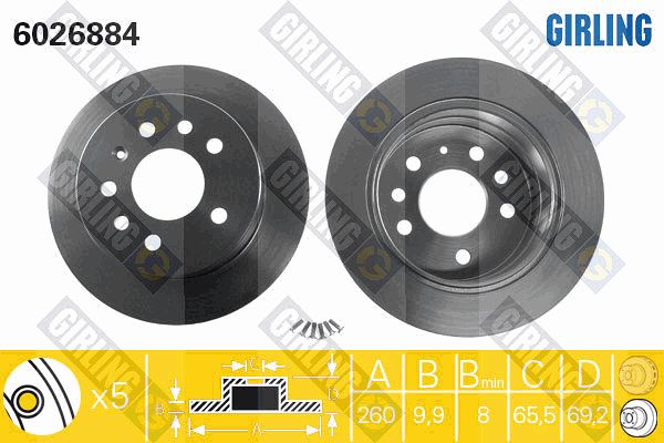 GIRLING Тормозной диск 6026884