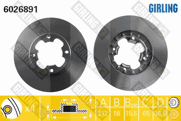 GIRLING Тормозной диск 6026891