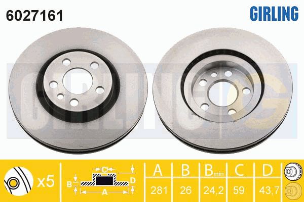 GIRLING Тормозной диск 6027161