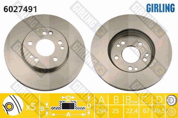 GIRLING Тормозной диск 6027491