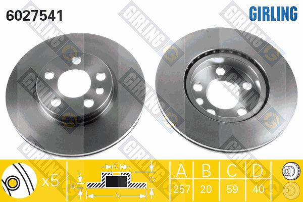 GIRLING Тормозной диск 6027541