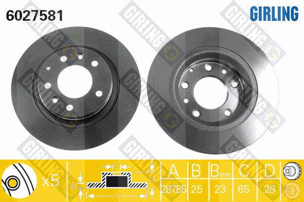 GIRLING Тормозной диск 6027581