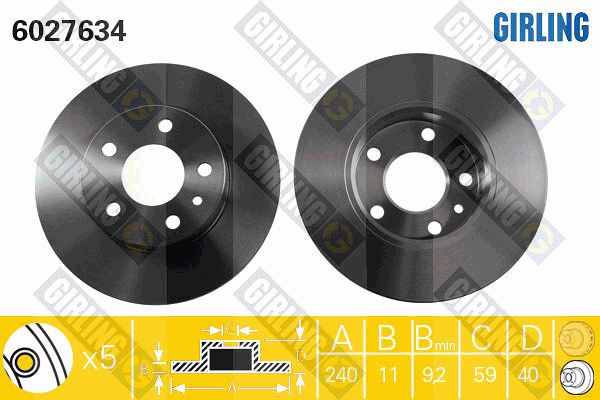 GIRLING Тормозной диск 6027634