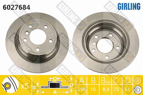 GIRLING Тормозной диск 6027684