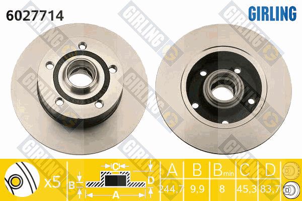 GIRLING Тормозной диск 6027714
