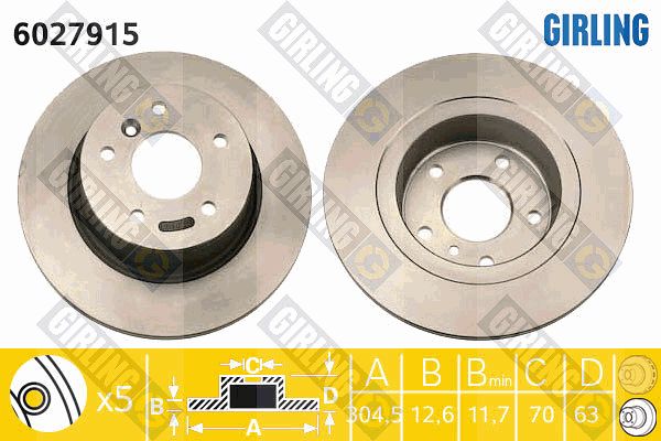 GIRLING stabdžių diskas 6027915