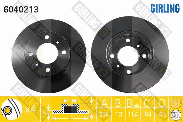 GIRLING Тормозной диск 6040213