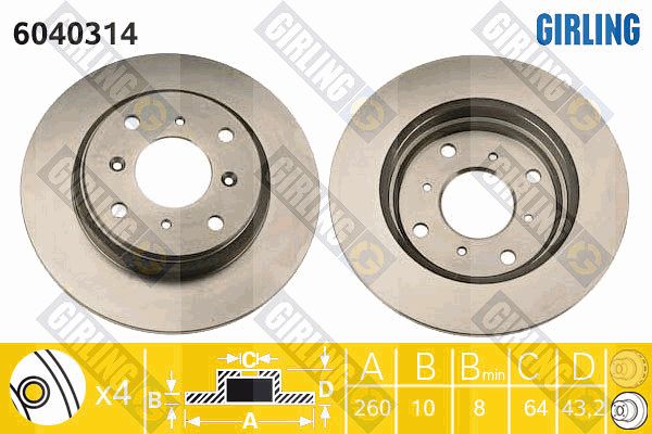GIRLING Тормозной диск 6040314