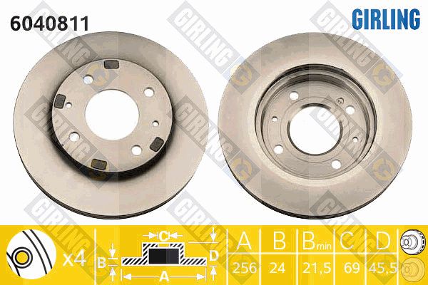 GIRLING Тормозной диск 6040811