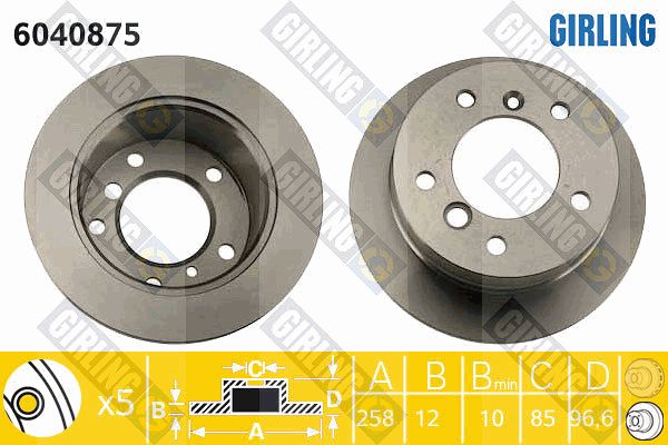 GIRLING Тормозной диск 6040875