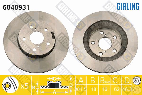 GIRLING Тормозной диск 6040931