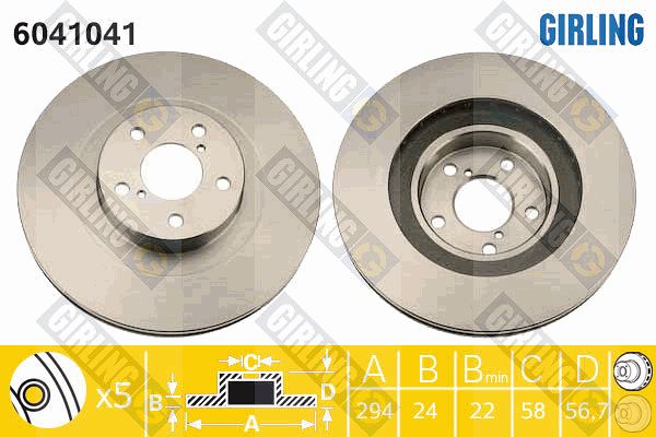 GIRLING Тормозной диск 6041041