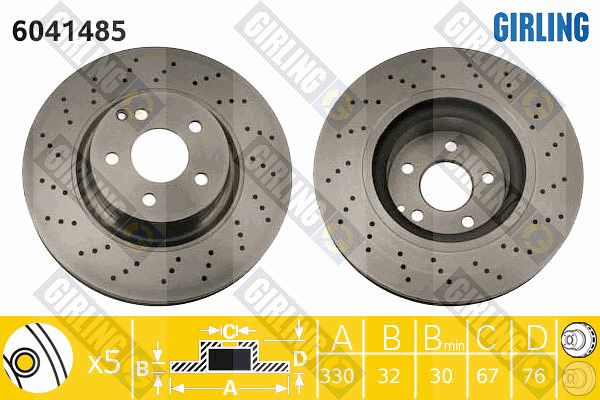 GIRLING Тормозной диск 6041485