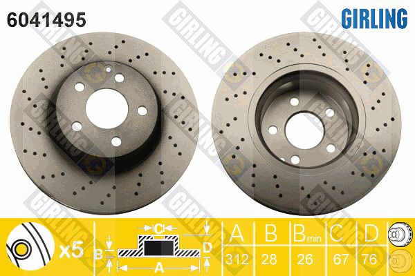 GIRLING Тормозной диск 6041495