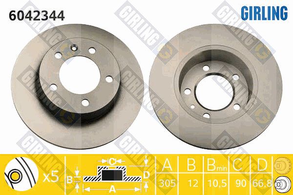 GIRLING Тормозной диск 6042344