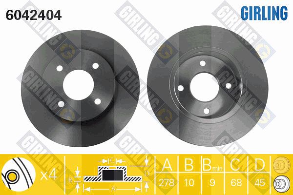 GIRLING Тормозной диск 6042404