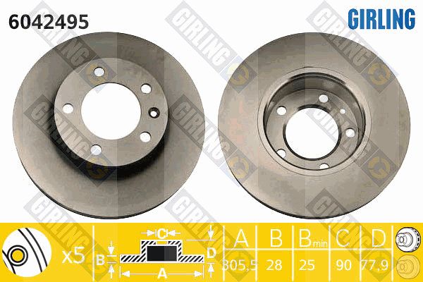 GIRLING Тормозной диск 6042495