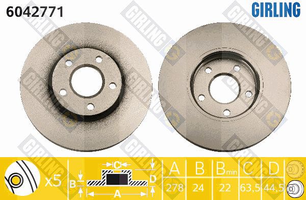 GIRLING Тормозной диск 6042771