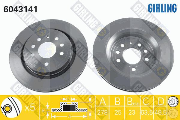 GIRLING Тормозной диск 6043141