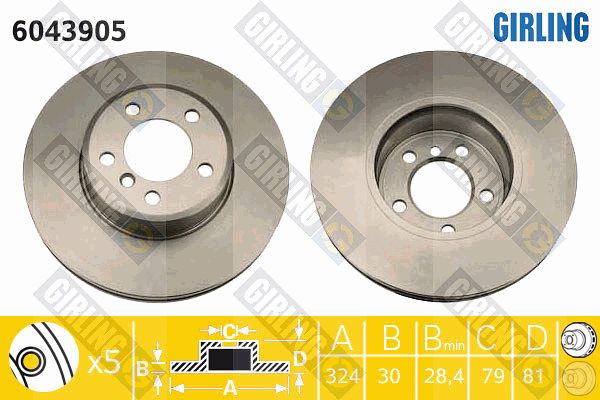 GIRLING Тормозной диск 6043905