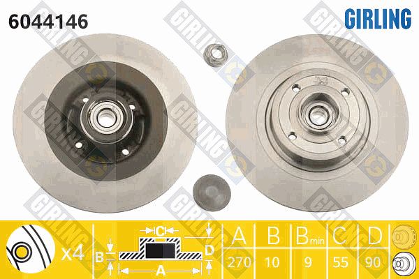 GIRLING Тормозной диск 6044146