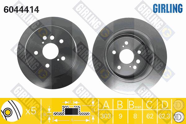 GIRLING Тормозной диск 6044414