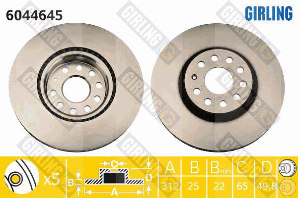 GIRLING Тормозной диск 6044645
