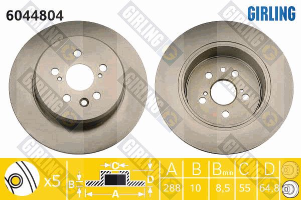 GIRLING Тормозной диск 6044804