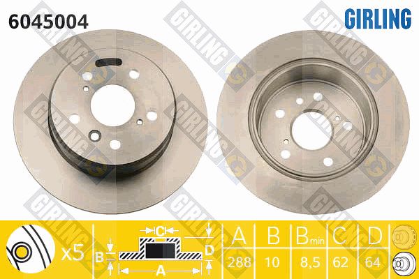 GIRLING Тормозной диск 6045004