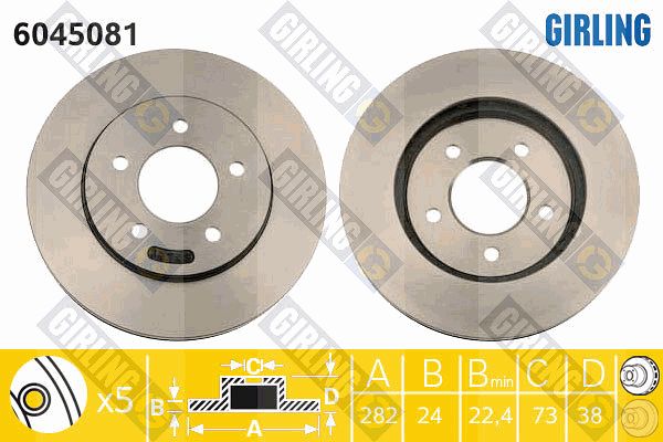 GIRLING Тормозной диск 6045081