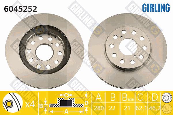 GIRLING Тормозной диск 6045252