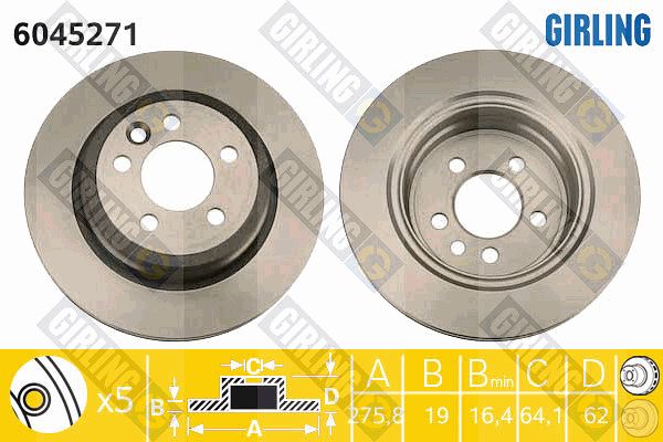 GIRLING Тормозной диск 6045271