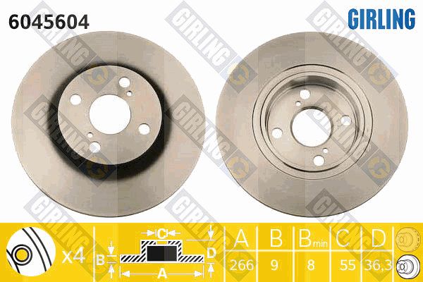 GIRLING Тормозной диск 6045604