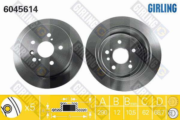 GIRLING stabdžių diskas 6045614