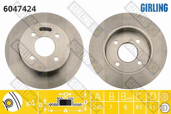 GIRLING Тормозной диск 6047424