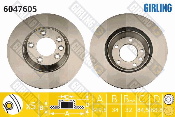 GIRLING Тормозной диск 6047605
