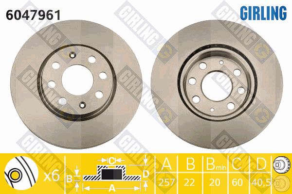 GIRLING Тормозной диск 6047961