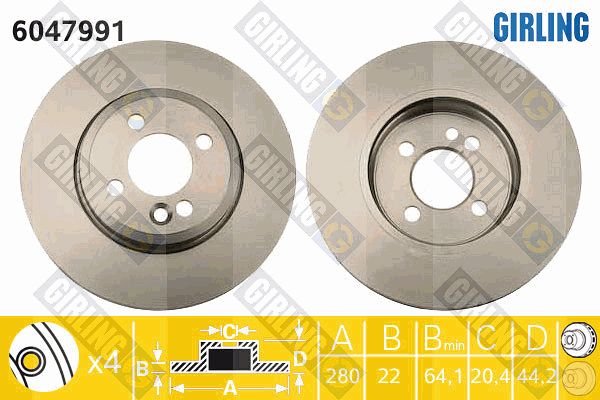 GIRLING Тормозной диск 6047991