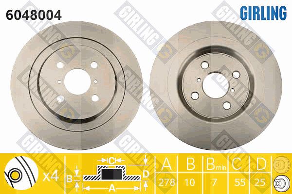 GIRLING Тормозной диск 6048004